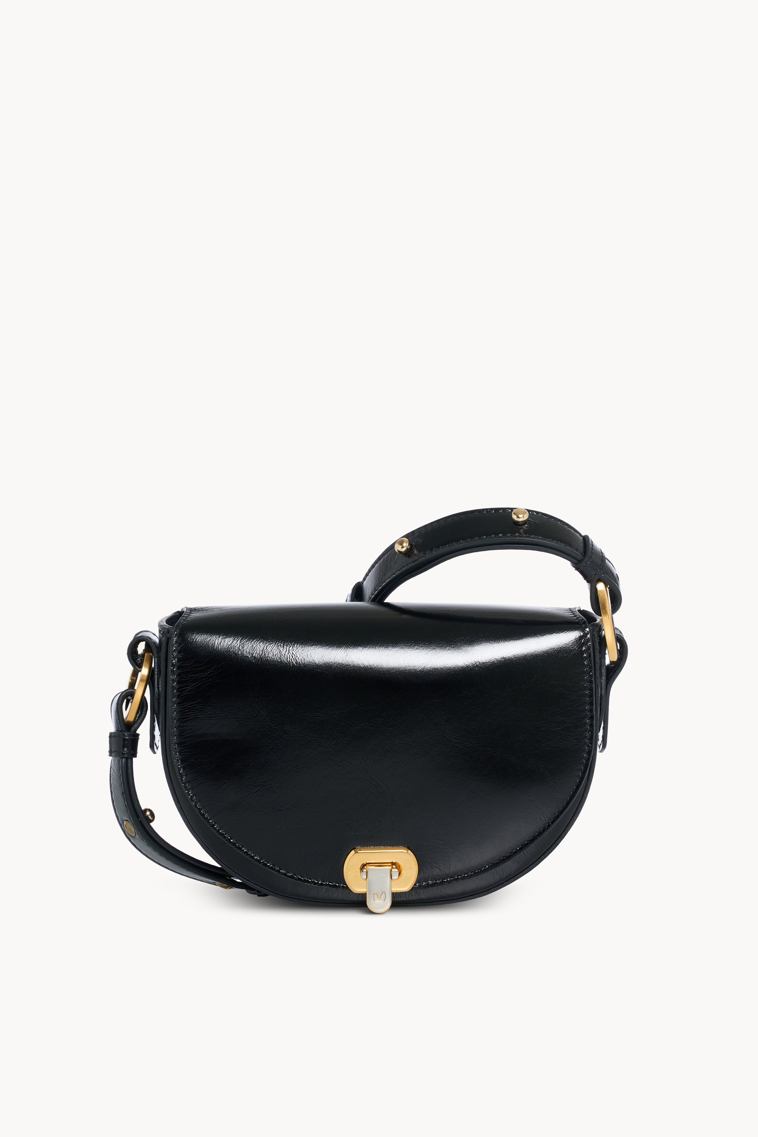 Glossy Black Mini Shoulder Bag