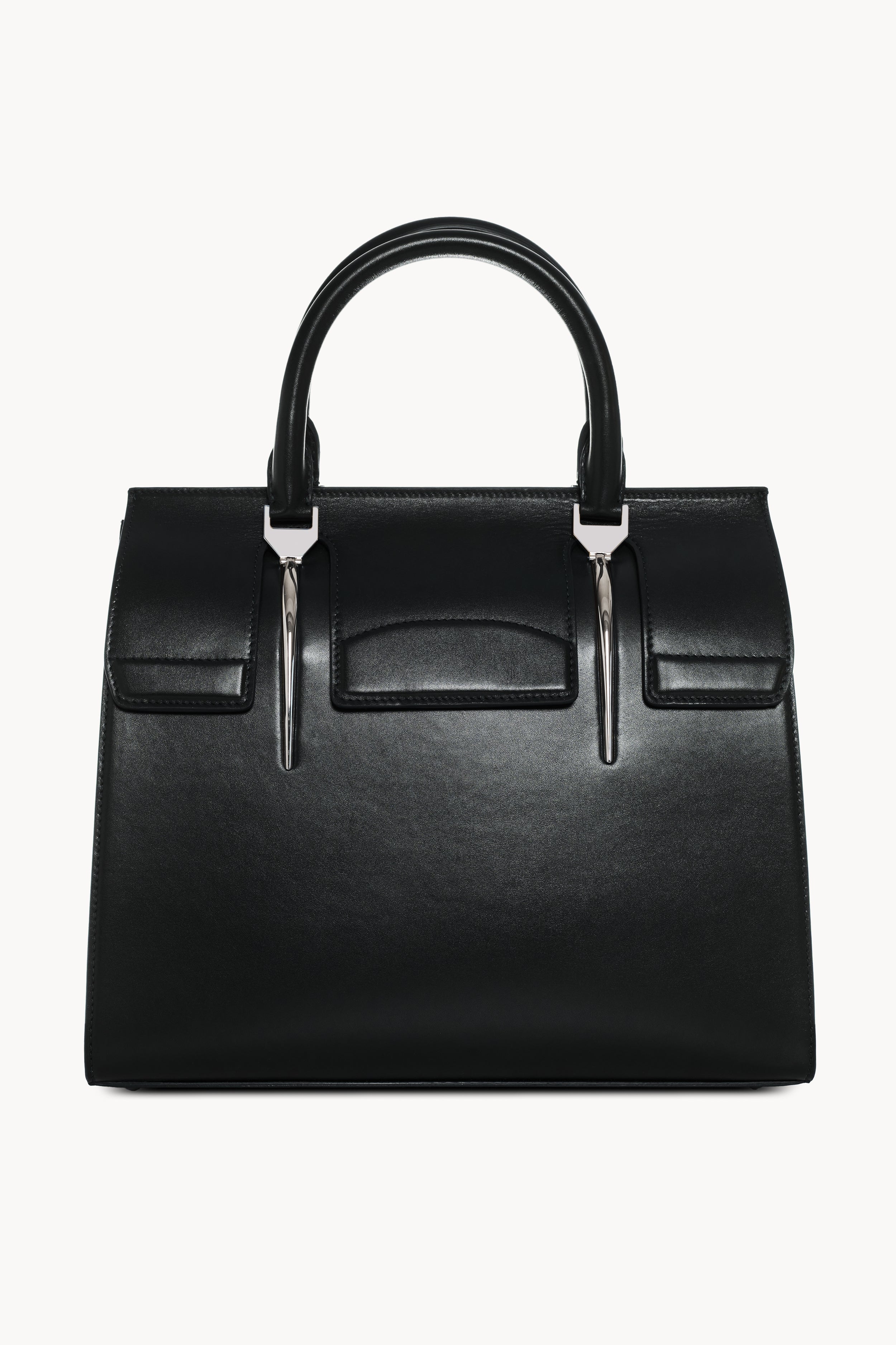 Black Shopping bag with flap closure