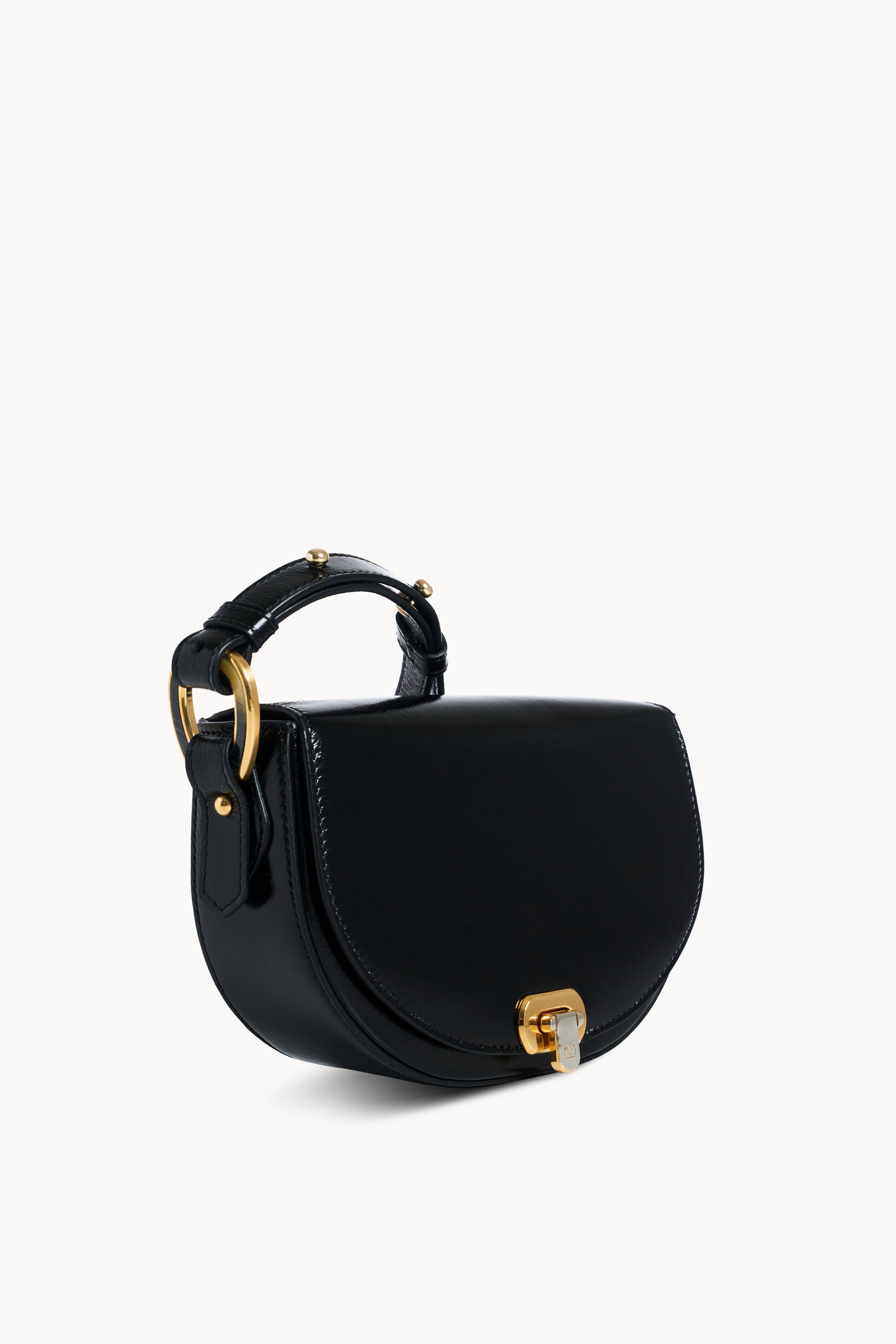 Glossy Black Mini Shoulder Bag