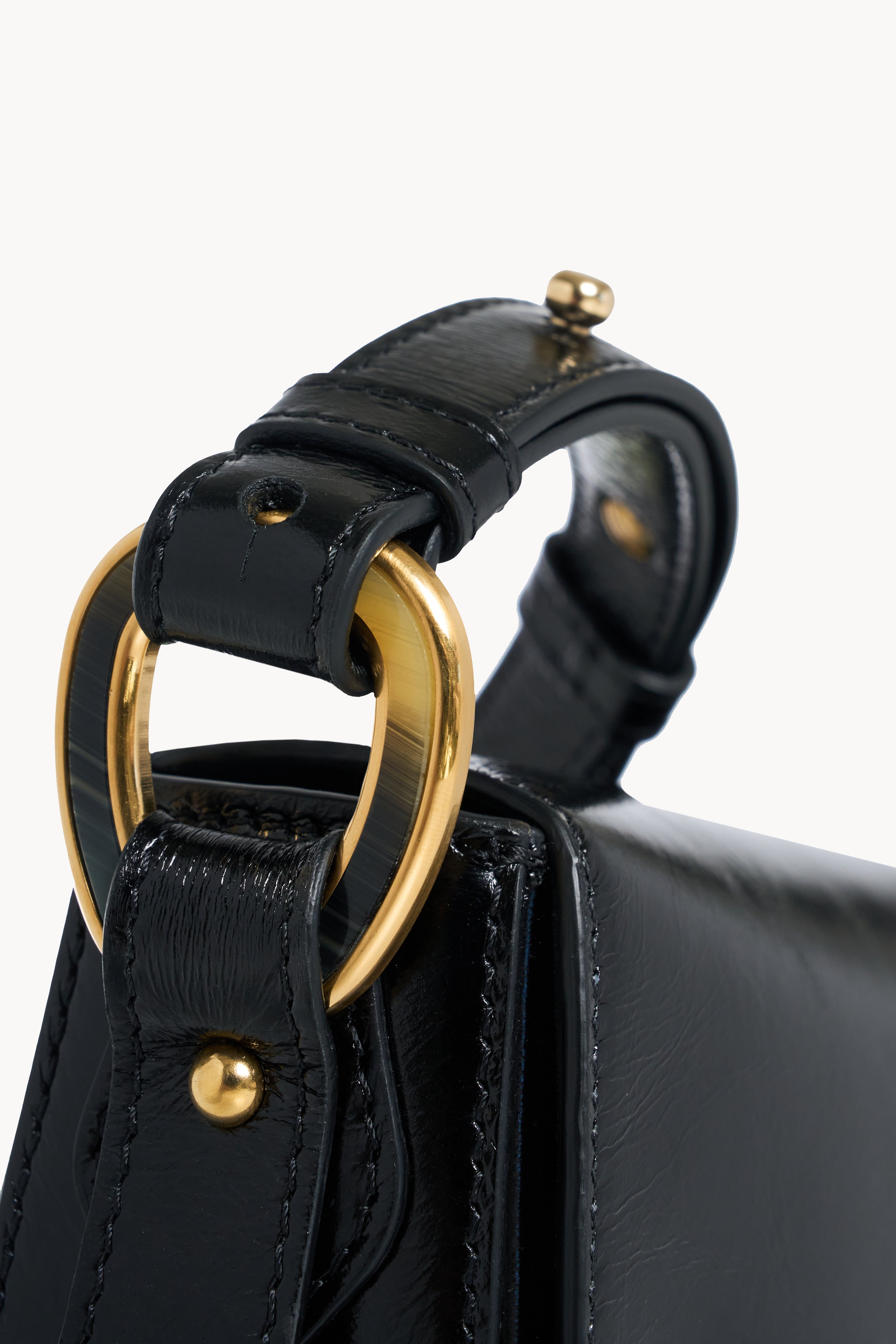 Glossy Black Mini Shoulder Bag