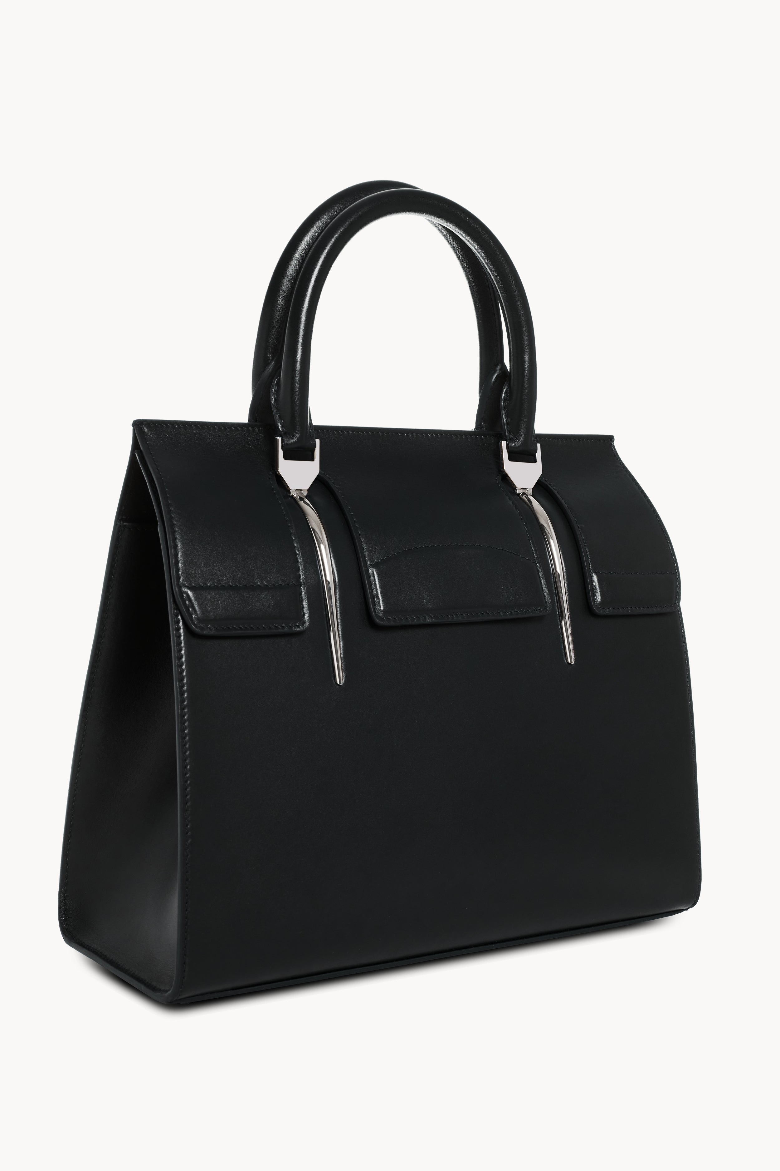 Black Shopping bag with flap closure