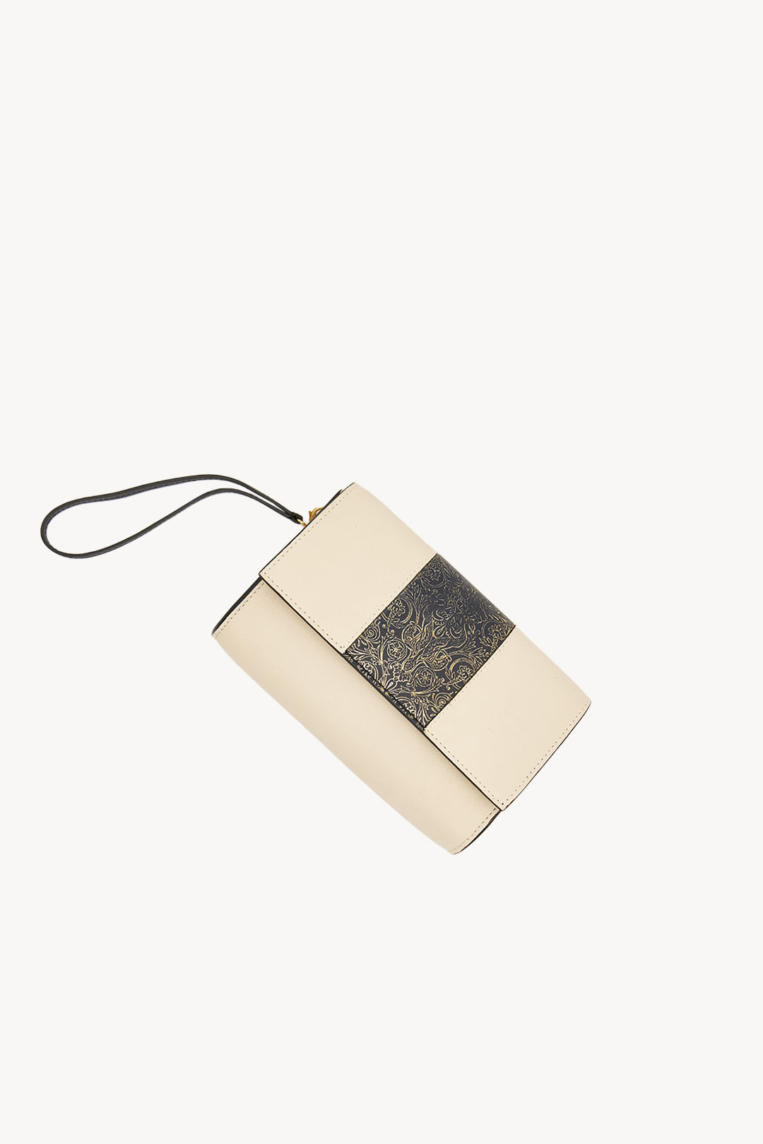 Wristlet pouch - Ivory and Black